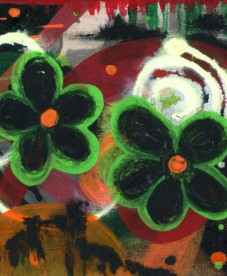 Green Bloom Painting by Kristy Lewellen