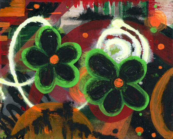 Green Bloom Painting by Kristy Lewellen