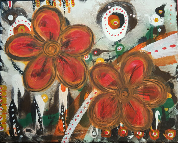 Orange Bloom Painting by Kristy Lewellen