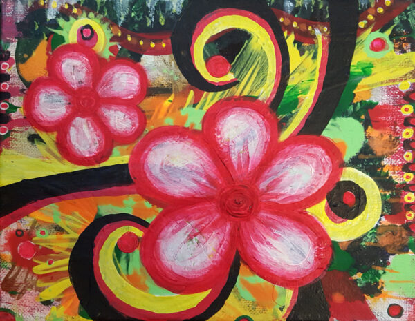 Two Bloom - Painting by Kristy Lewellen