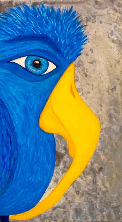 Blue Boy, original bird painting by Kristy Lewellen