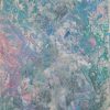 Pastel abstract painting in soft mint, aqua, pink, and lavender texture