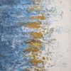 Blue and gold abstract painting with a gold seam between blue and white