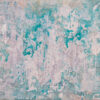 Teal Escape original 9x12 textured acrylic abstract painting with blush white scraped over turquoise by Kristy Lewellen