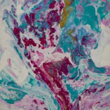 Unicorn Glow — pink and teal acrylic pour painting